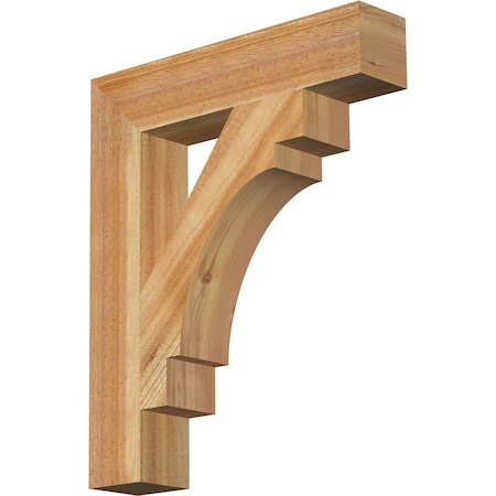 Ekena Millwork Merced Block Rough Sawn Bracket, Western Red Cedar, 4"W x 20"D x 24"H BKT04X20X24MRC05RWR